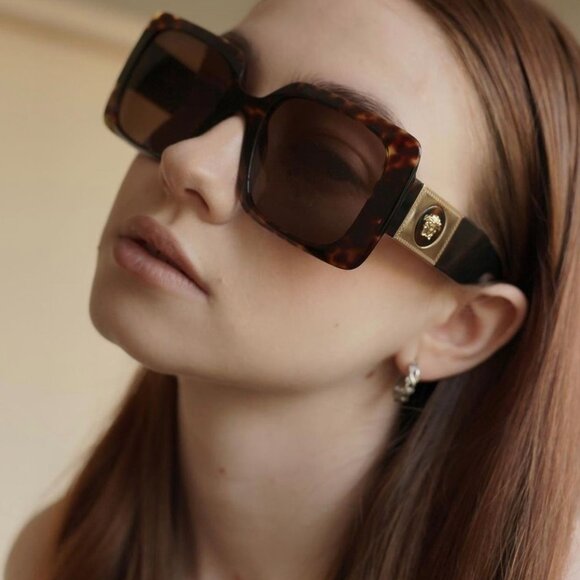 Versace VE4405 108/73 Square Sunglasses – Havana/Dark Brown main image 10